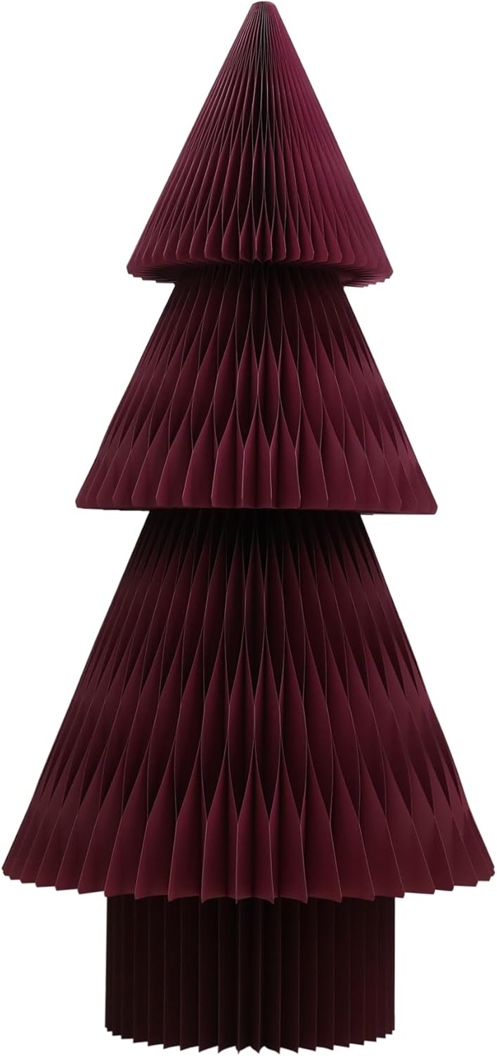 70" Burgundy Paper Christmas Tree
