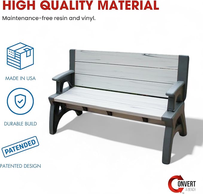 2-in-1 Outdoor Convertible Bench Table