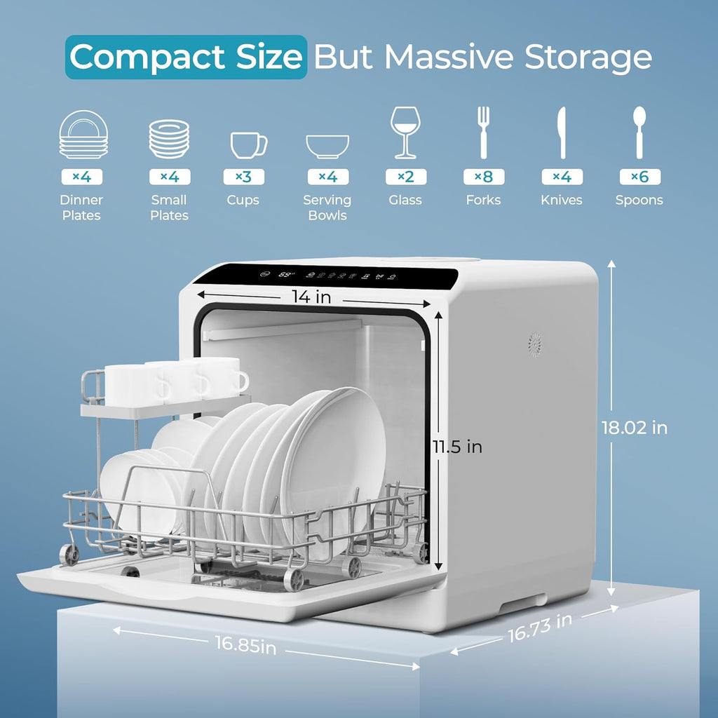 CompactClean Portable Countertop Dishwasher