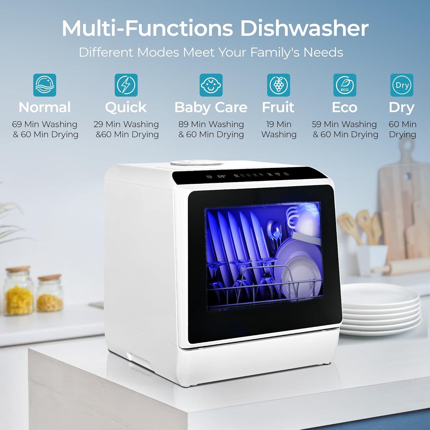 CompactClean Portable Countertop Dishwasher