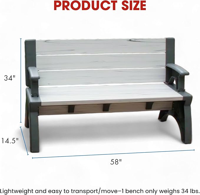 2-in-1 Outdoor Convertible Bench Table