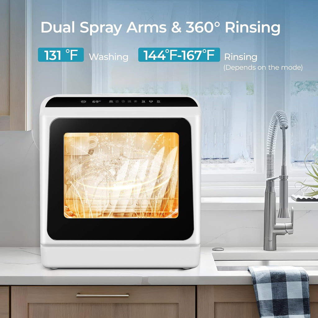 CompactClean Portable Countertop Dishwasher