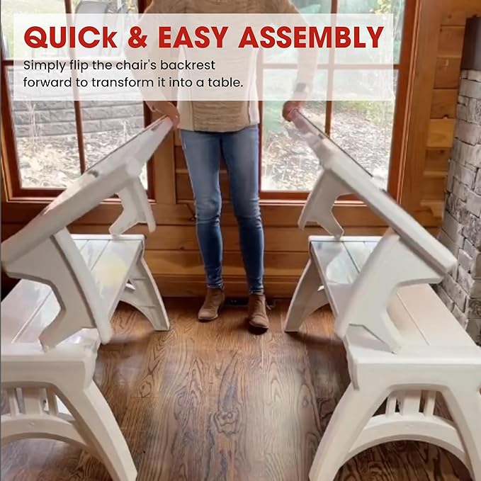 2-in-1 Outdoor Convertible Bench Table