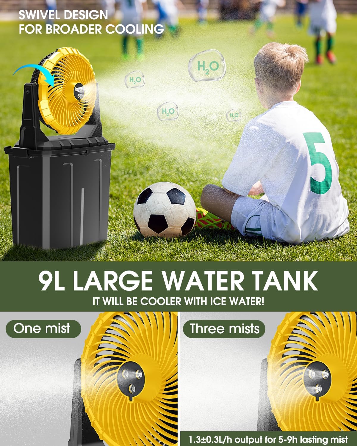 MistBreeze Portable Cooling Fan