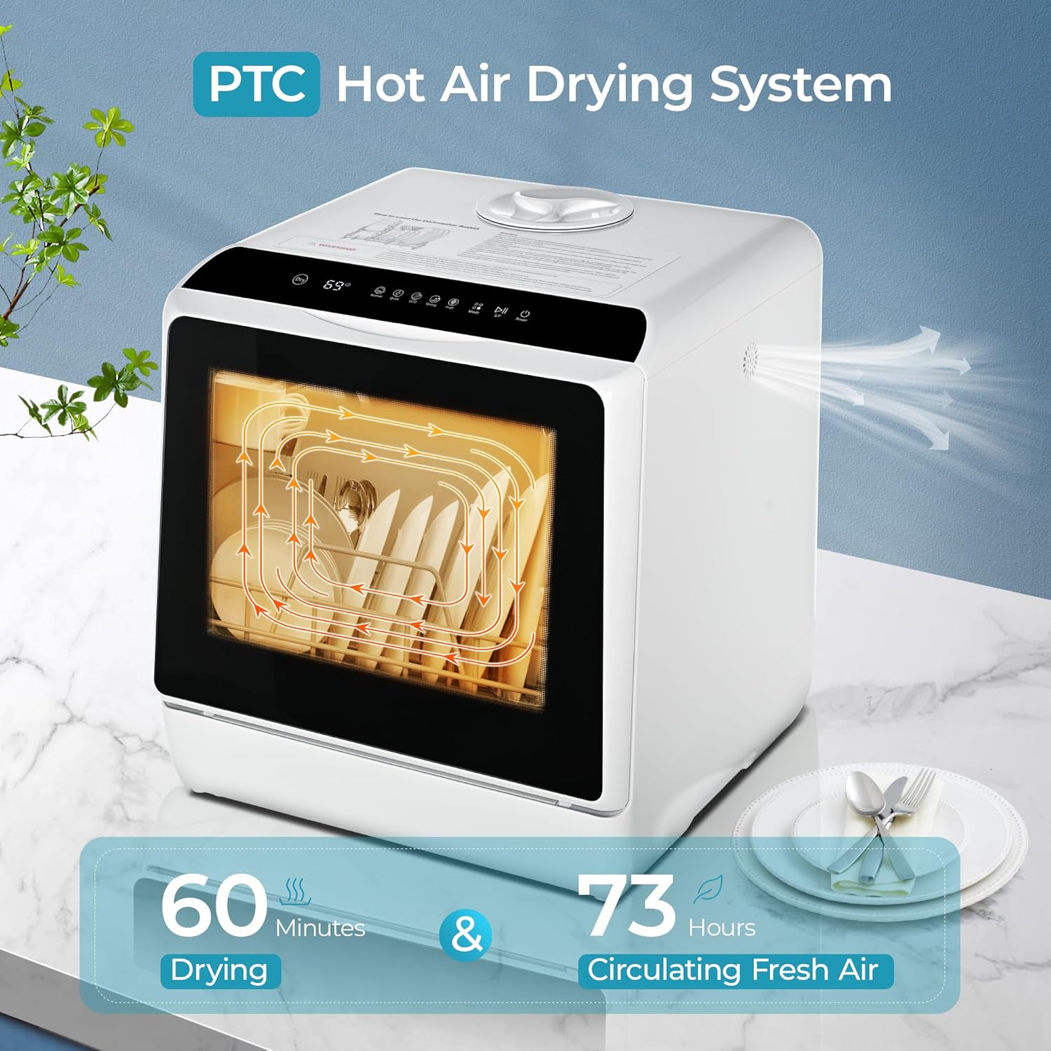 CompactClean Portable Countertop Dishwasher