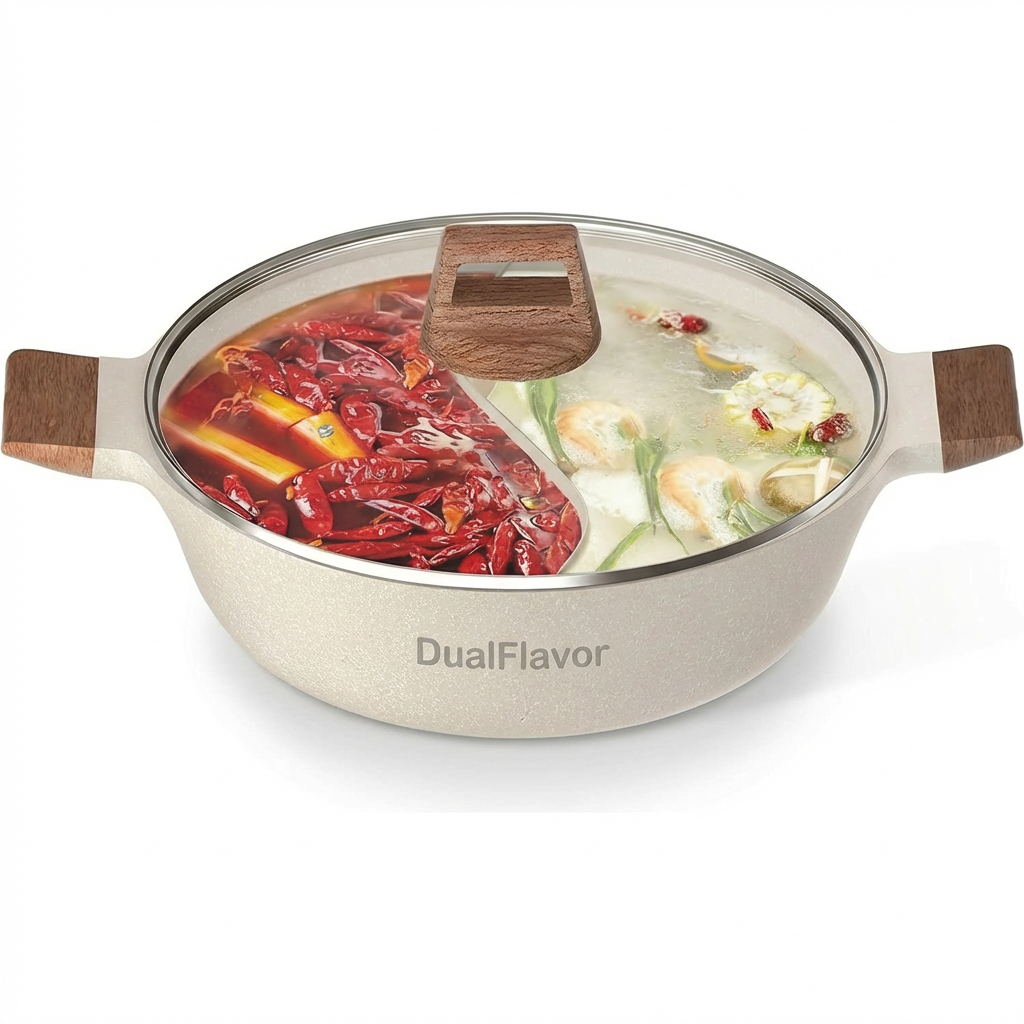 DualFlavor Divided Hot Pot & Shabu Shabu Cooker