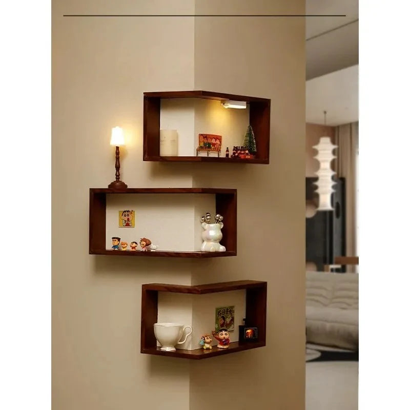 NordicEdge Wooden Corner Shelf
