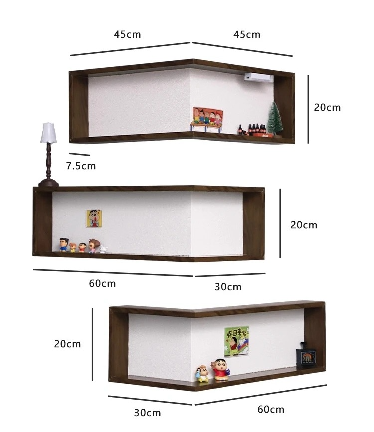 NordicEdge Wooden Corner Shelf